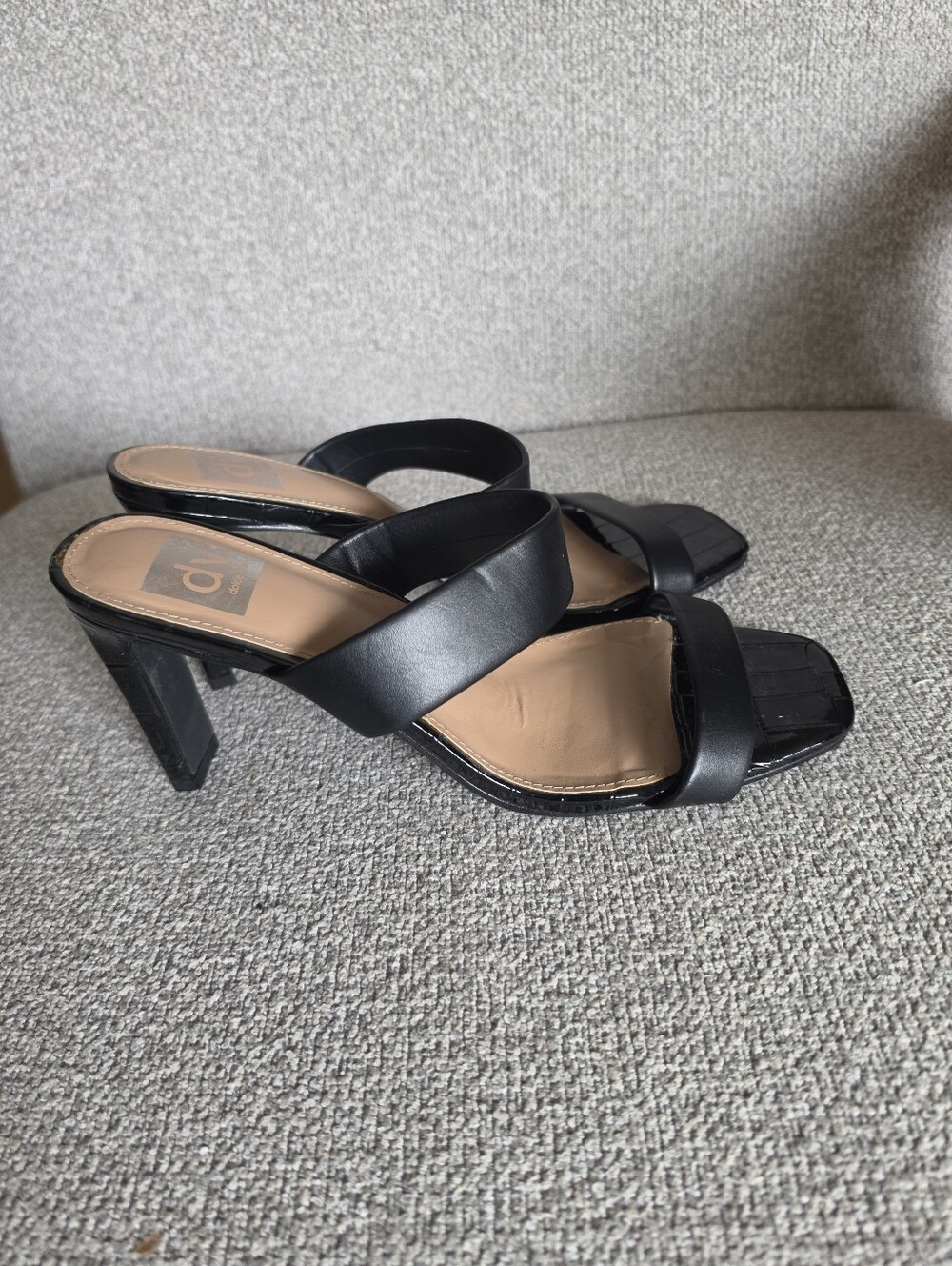 DV By Dolce Vita Selsta Heeled Sandals Black Sz 9.5